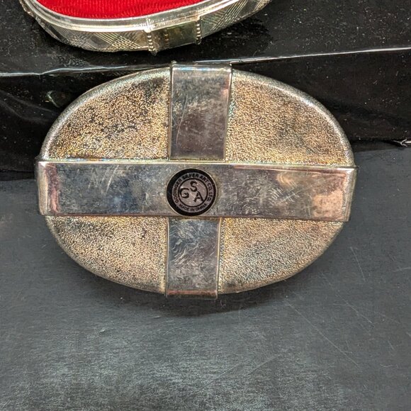 Godinger Silver Art Silver Plated 3" Oval Jewelry Box w/ Goldtone Bow New in Box - Picture 9 of 9